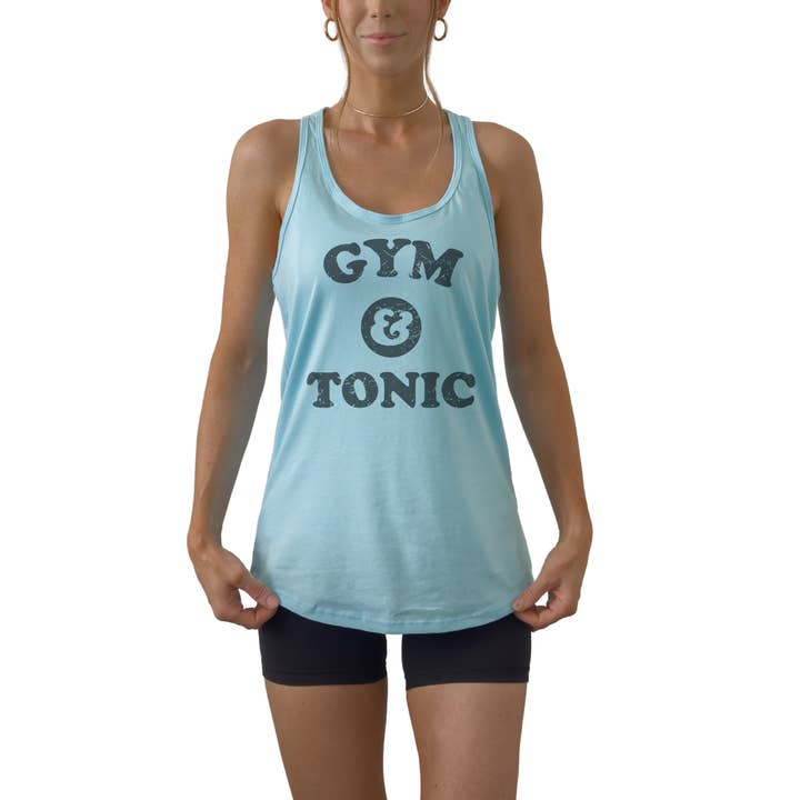 Gym & Tonic - Women’s Racerback Tank - Funny Workout Top for wholesale by Marina Fit LLC