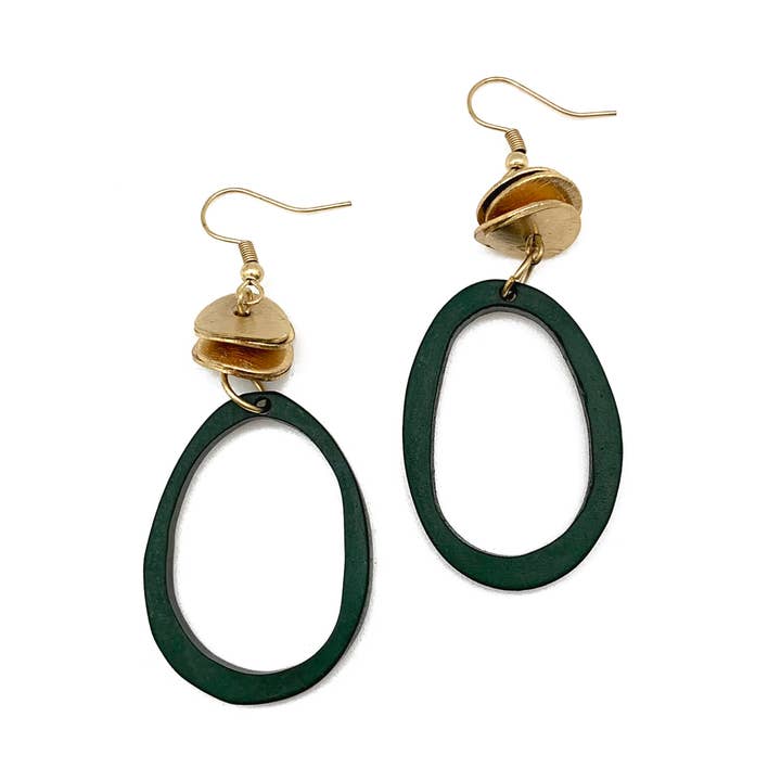 Anju Jewelry - Wholesale Dangle Earrings - Omala Misty Greens Collection Earrings - Beads and Hoop0