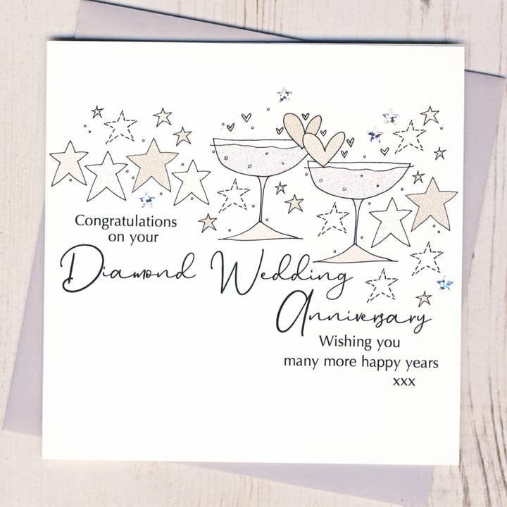Biglietto di anniversario di matrimonio con diamante per la vendita all'ingrosso da parte di Eggbert & Daisy