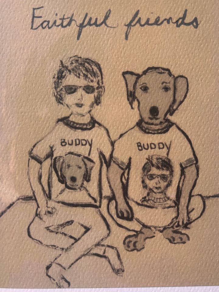 Faithful friends duo dogs represent one another as buddies for wholesale by Bernie Street Studios