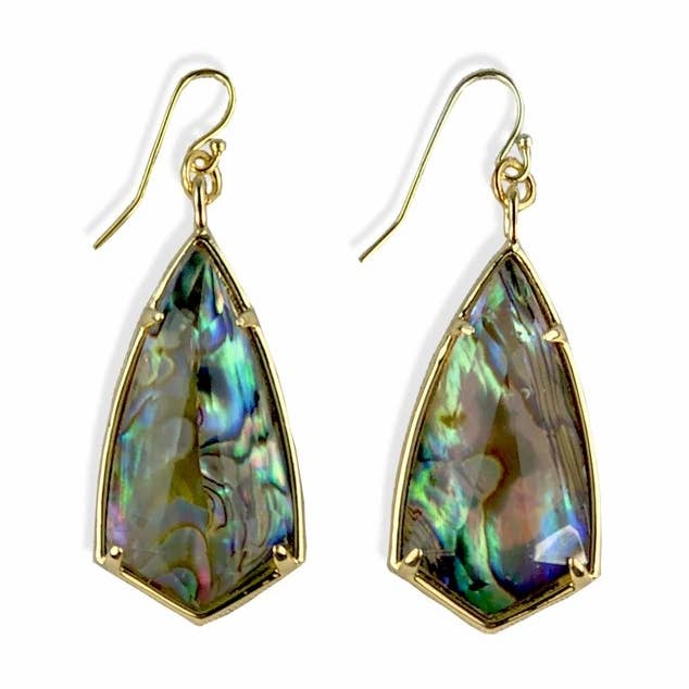 Avery Abalone Earrings In Gold Sterling Silver for wholesale by Christy Jean Boutique