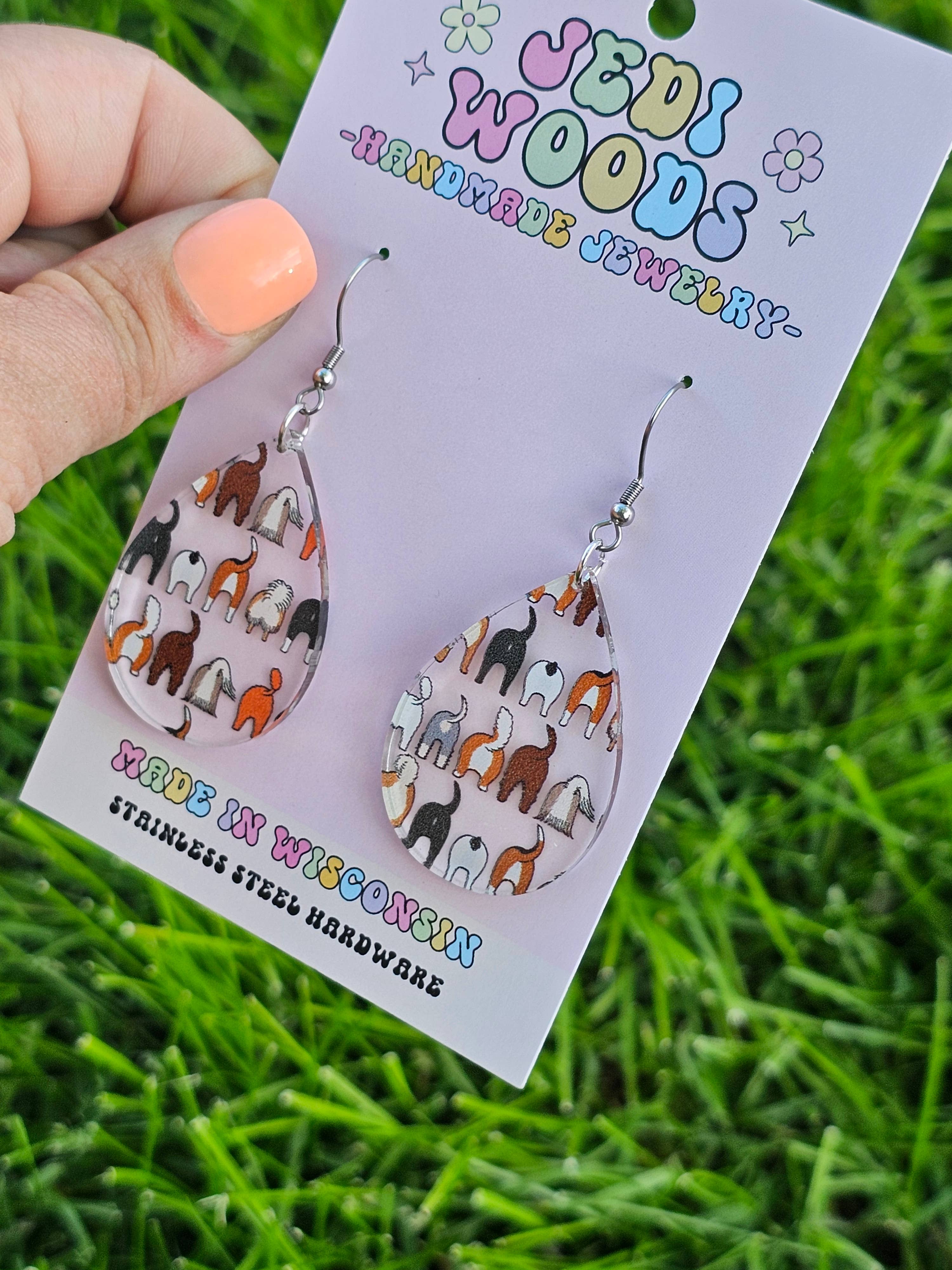 Jedi Woods LLC - Wholesale Dangle Earrings - Dog Butt Earring Dangles3