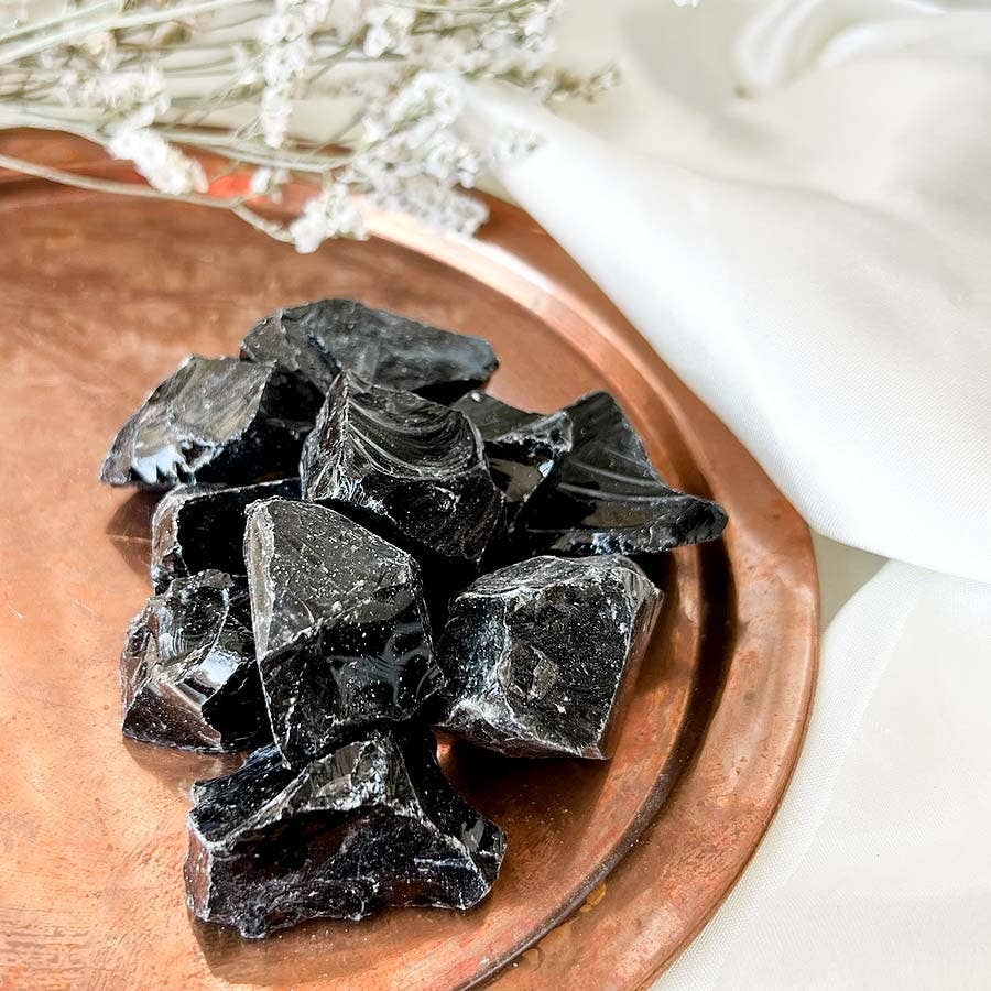 Surya Cristais – Großhandel Spiritueller Stein/Kristall – Rohschwarzer Obsidian0