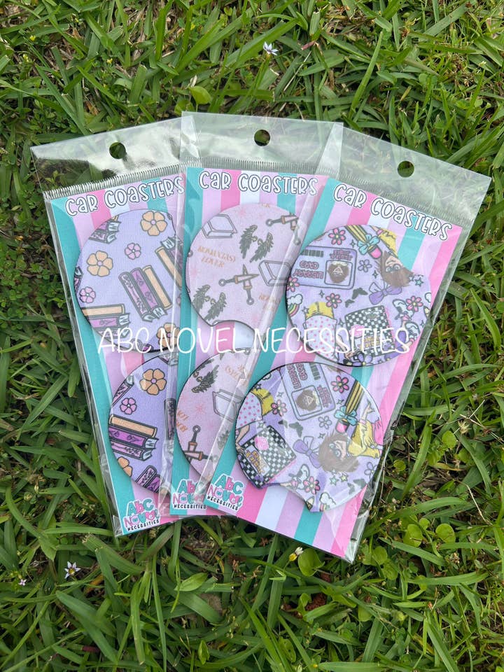Book themed Car Coaster Set - Mystery Bookish Themed for wholesale by ABC Novel Necessities