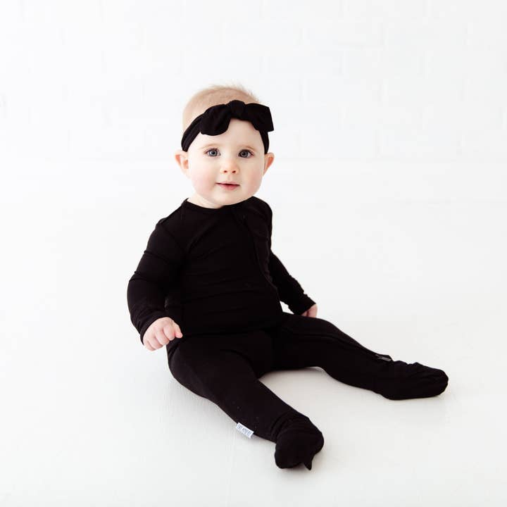 Dreamiere - Wholesale Sleepsuit - Baby - Kids Onyx Black Bamboo Convertible Footie Pajamas