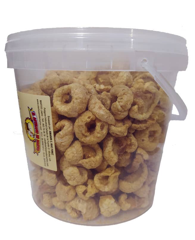 El Artesano de Martos - Wholesale Chips - Torreznos Barbecue Flavor Bucket 600 grams.