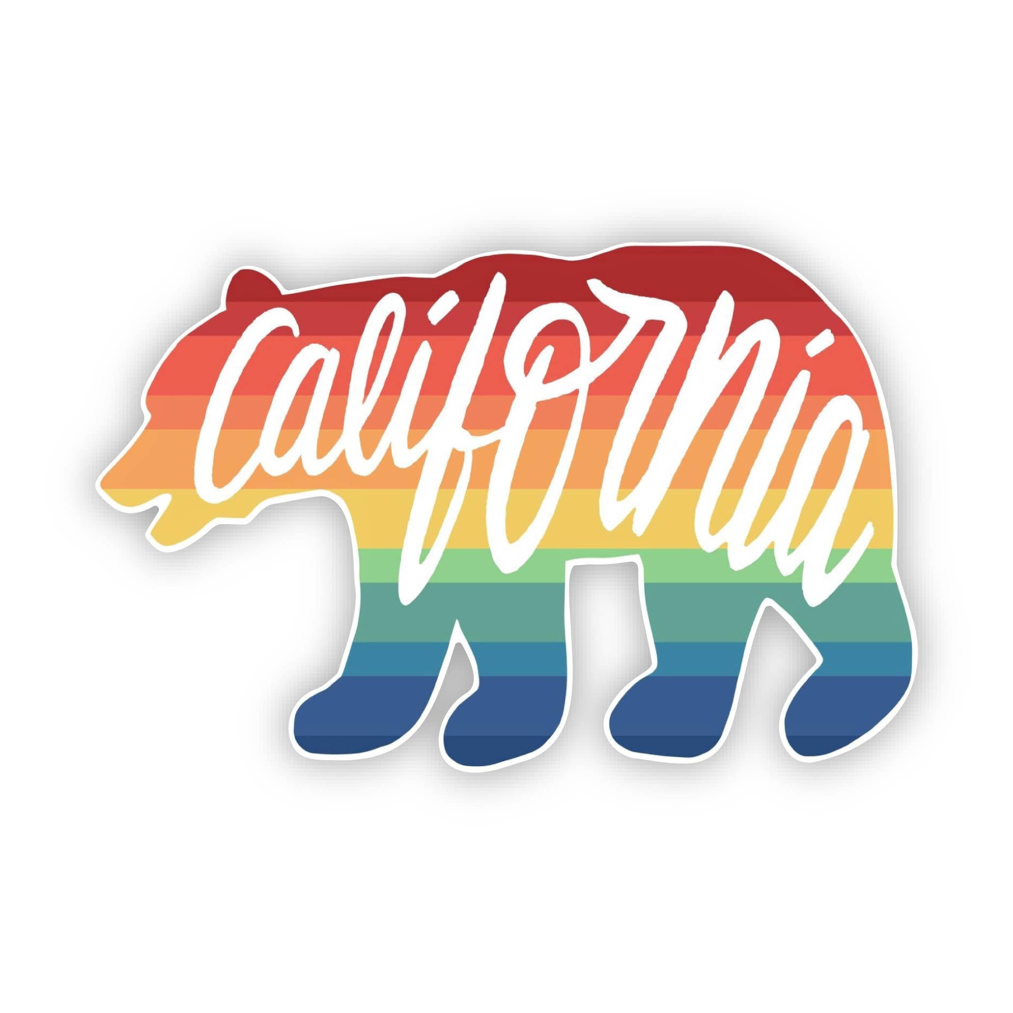 PiggyPrintStickers - Wholesale Sticker - California Rainbow Bear Sticker | California Sticker Decal0
