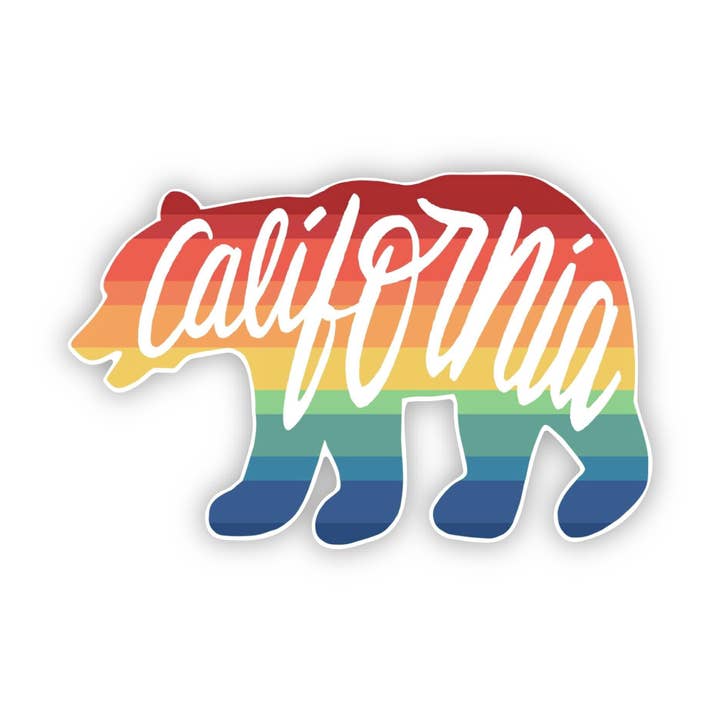 PiggyPrintStickers - Wholesale Sticker - California Rainbow Bear Sticker | California Sticker Decal