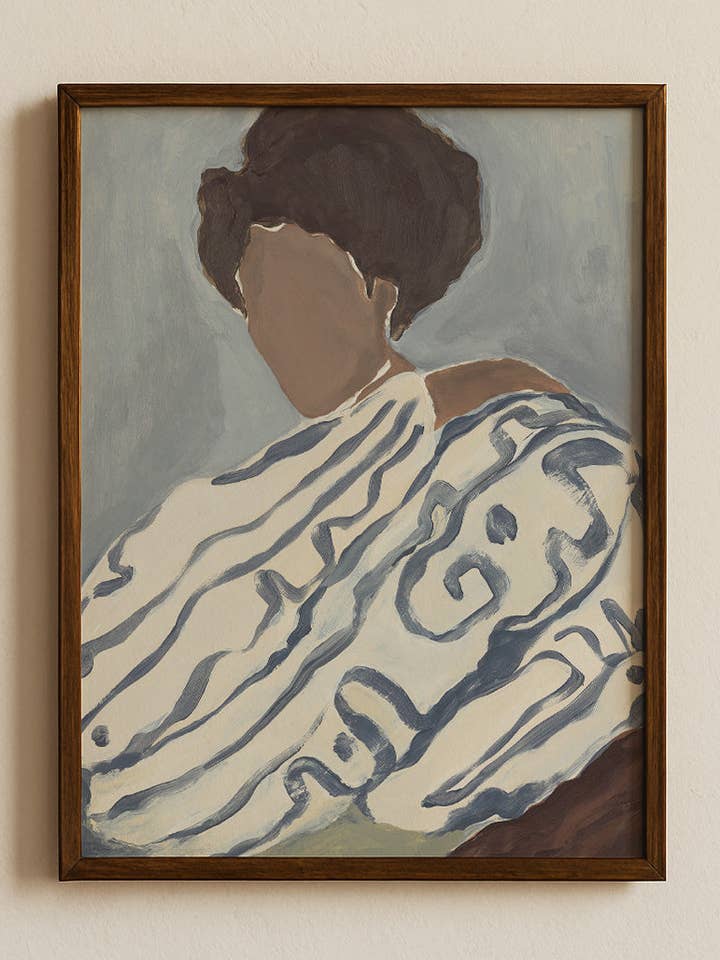 Art Print - Blue Curls for wholesale by Sacrée Frangine