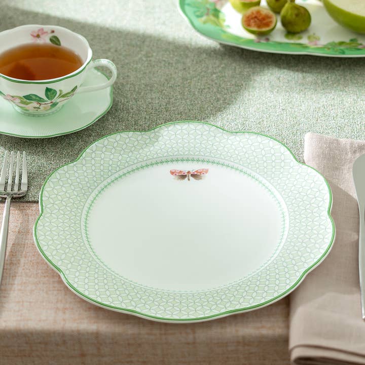 Moth & Lattice Bone China 10.3" Dinner Plate and other Purchase Wholesale fine bone china. Free Returns & Net 60 Terms on Faire trending on Faire.