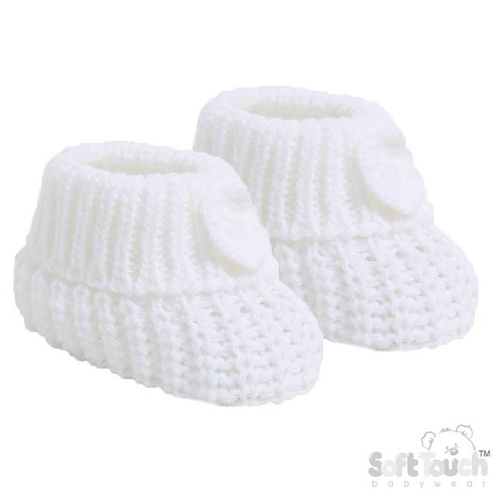 Chaussons pour bébés : avec fleur - S439 pour la vente par Soft Touch