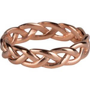 R1039 Charmin'S Ring Braided Wide Ring Rose Goldplated for wholesale by Charmin's Ringen