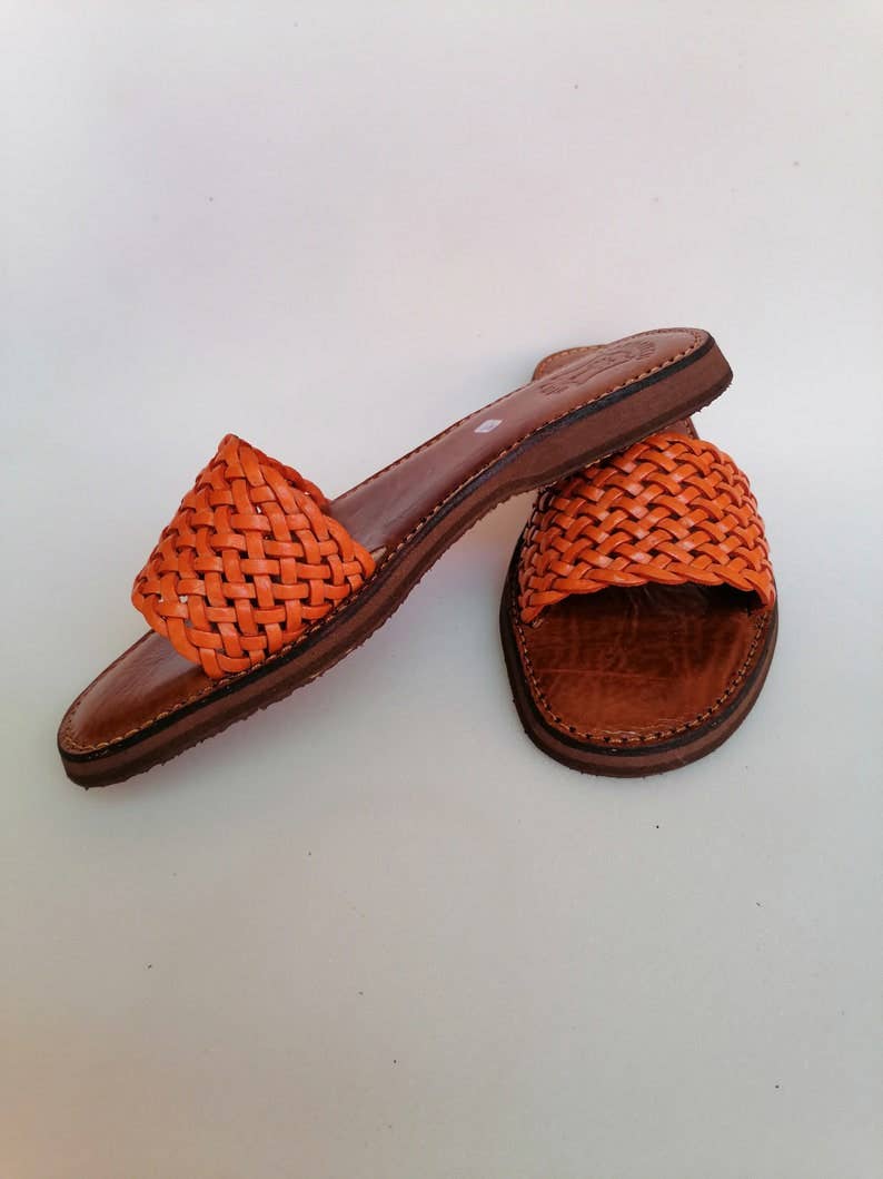 HandmadeBestSeller - Wholesale Sandals - Women's - Handwoven Leather Slide Sandals, Braided Strap, Durable Sole2
