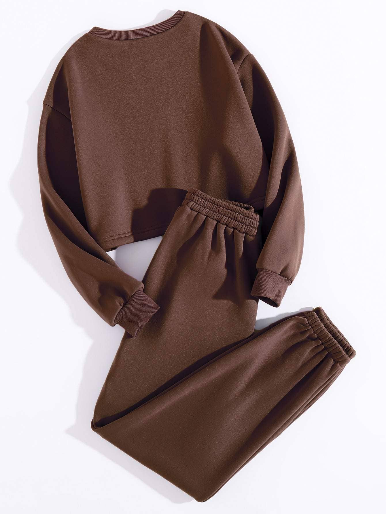 Fashion Combination – Conjuntos Casual - Mulher por atacado – Conjunto casual de moletom com forro térmico e calça2