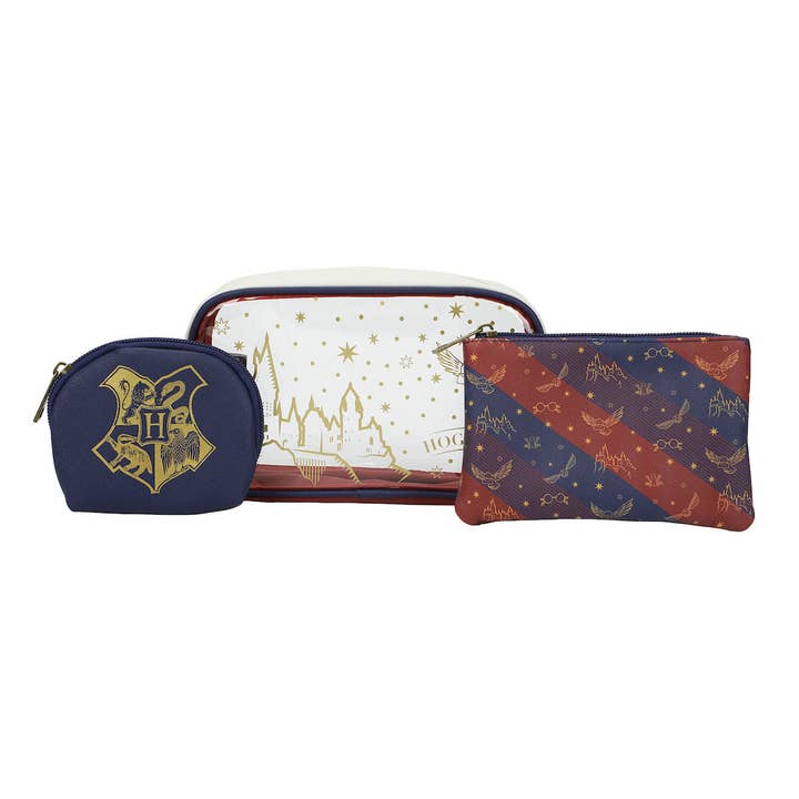 Harry Potter Hogwarts Travel Cosmetic Bags - Set of 3 for wholesale by Bioworld Merchandising
