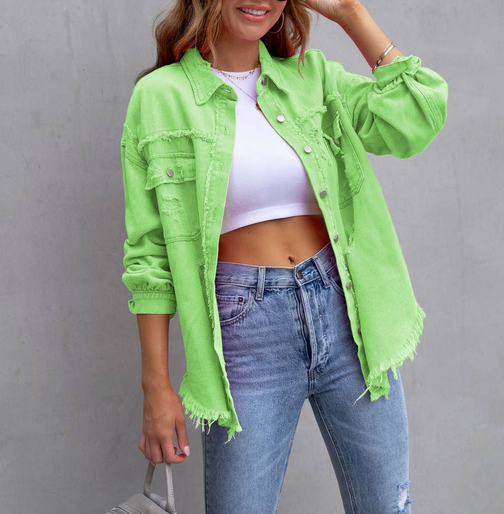 HIDDENBRAND - Wholesale Denim Jacket - Women's - Denim Jacket Women Long Sleeve Casual Lapel Top18