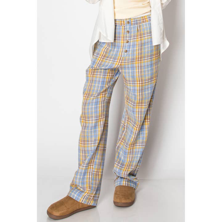 SKYLAR ROSE - Wholesale Pants - Women's - Flannel Plaid Pajama Boxer Wide Leg Lounge PANTS5