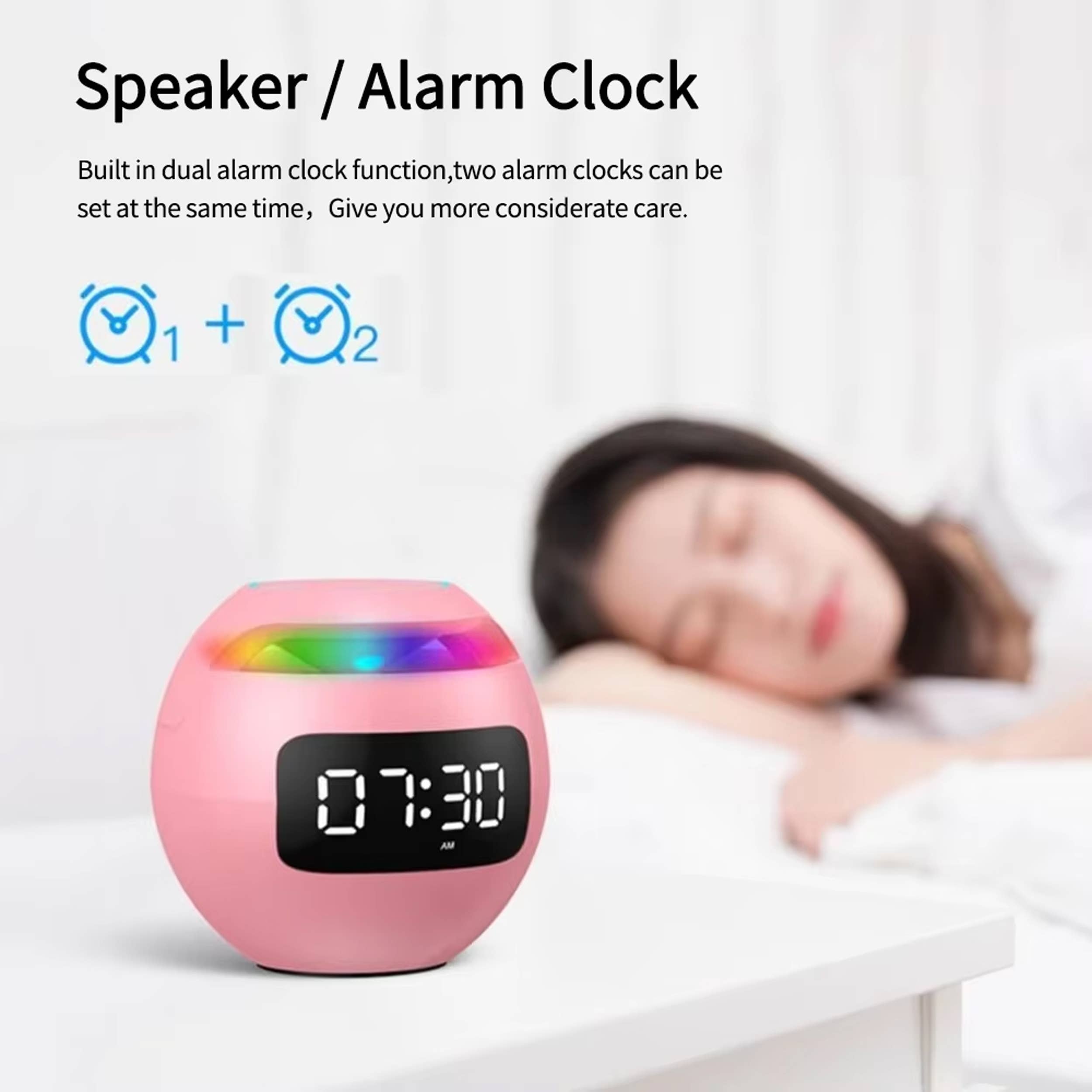 Lumbee Trade – wholesale Speakers – Portable Wireless Bluetooth Speaker Alarm Clock - Assorted2