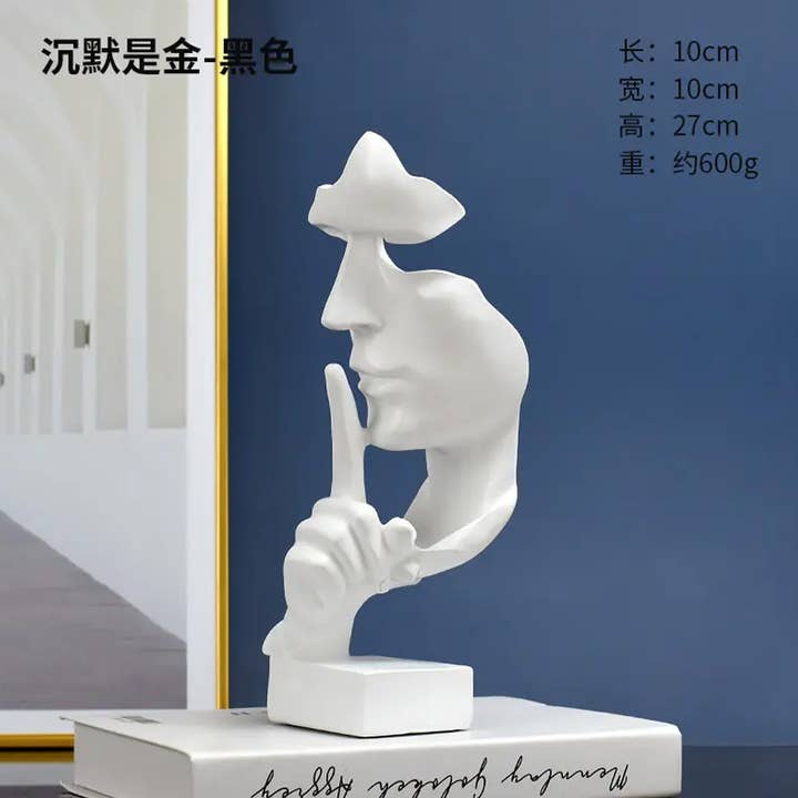 La Bella Monte - Wholesale Sculpture - Modern Art Sculpture Silence Is Golden Home Decor