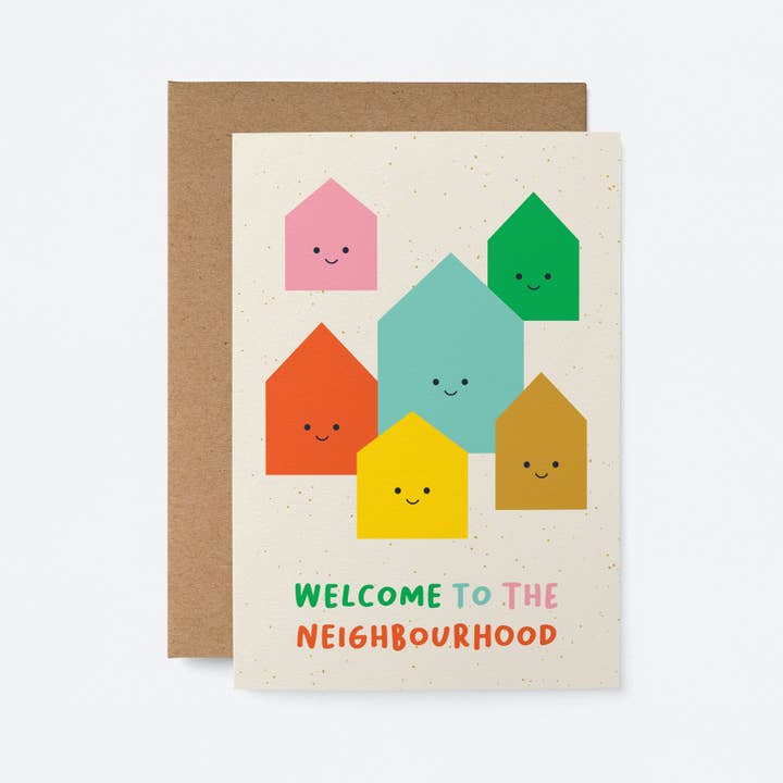 Graphic Factory - Venta al por mayor Tarjetas de inauguración de hogar - Bienvenido al vecindario - Tarjeta de inauguración de la casa