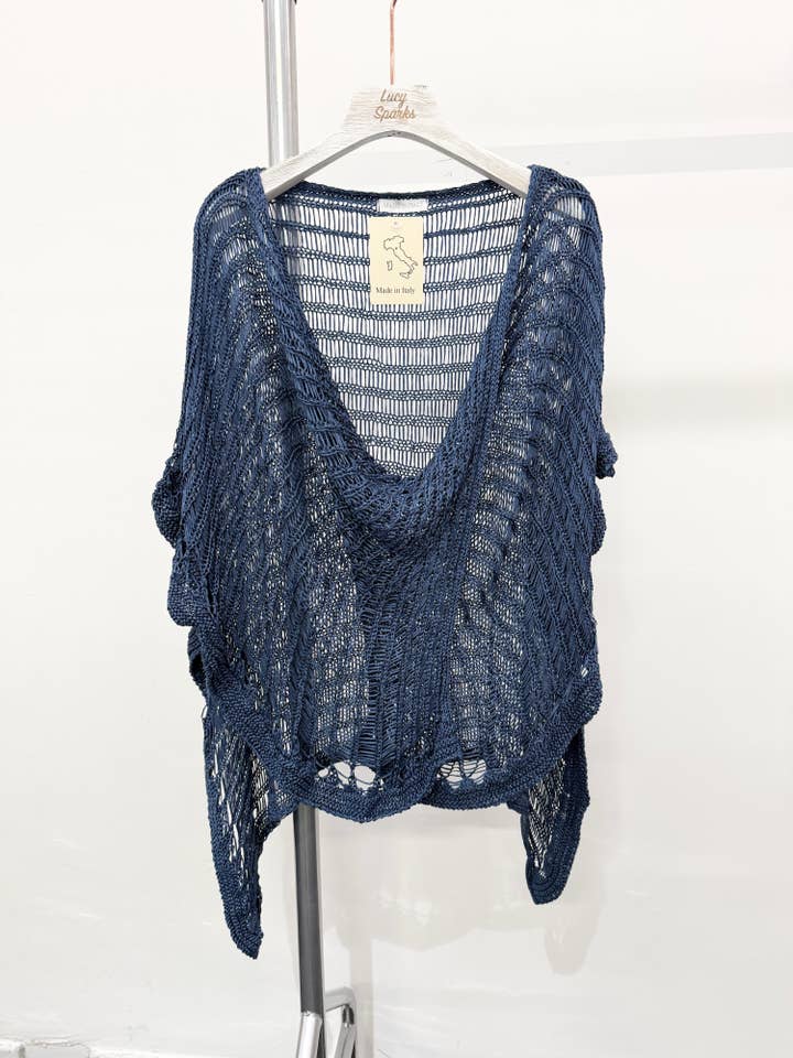 Lucy Sparks - Wholesale Knit Top - Women's - PURE COTTON CROTCHET CROSS OVER TOP