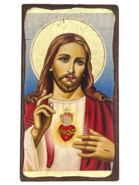 Sacred Heart of Jesus Christ Silk Screen Icon for wholesale by The Art of the Icon