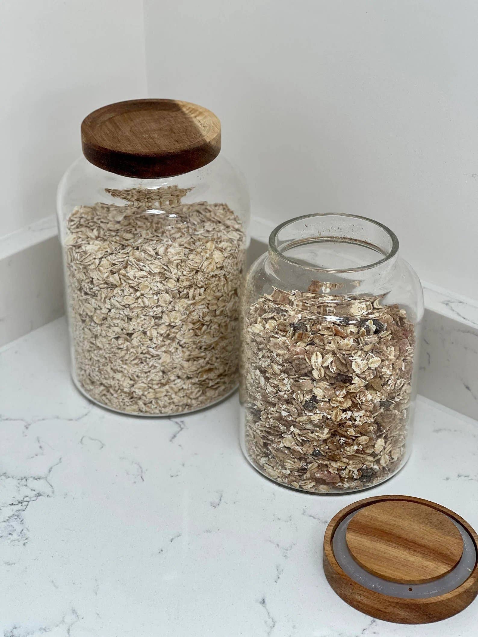 Little Crafts London LTD - Wholesale Jar - Large Acacia Pantry Jars with Acacia Wood Lid6