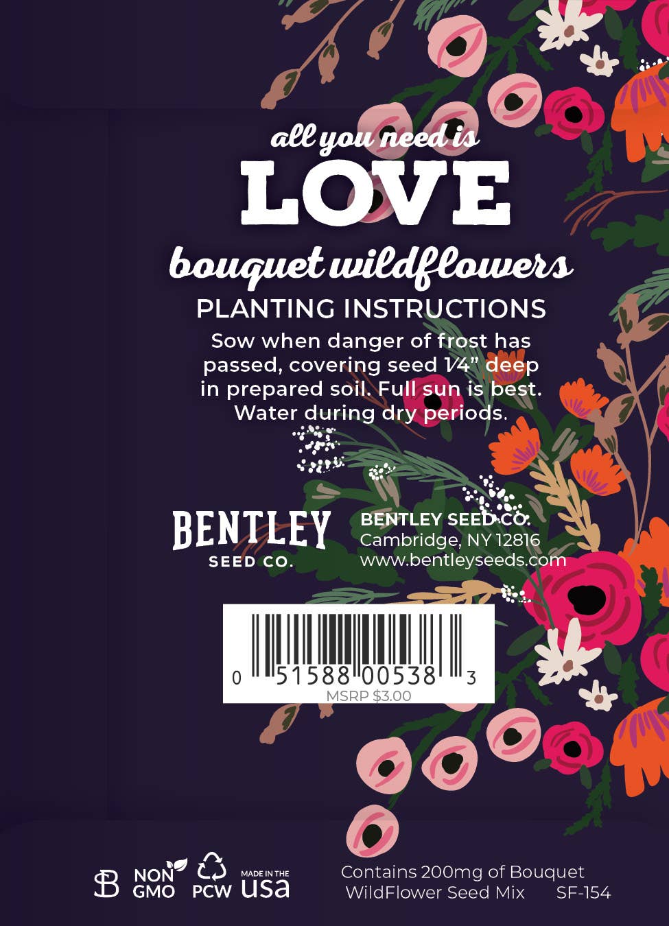 Bentley Seed Co. - Wholesale Love Card - All You Need Is Love Bouquet Wildflowers1