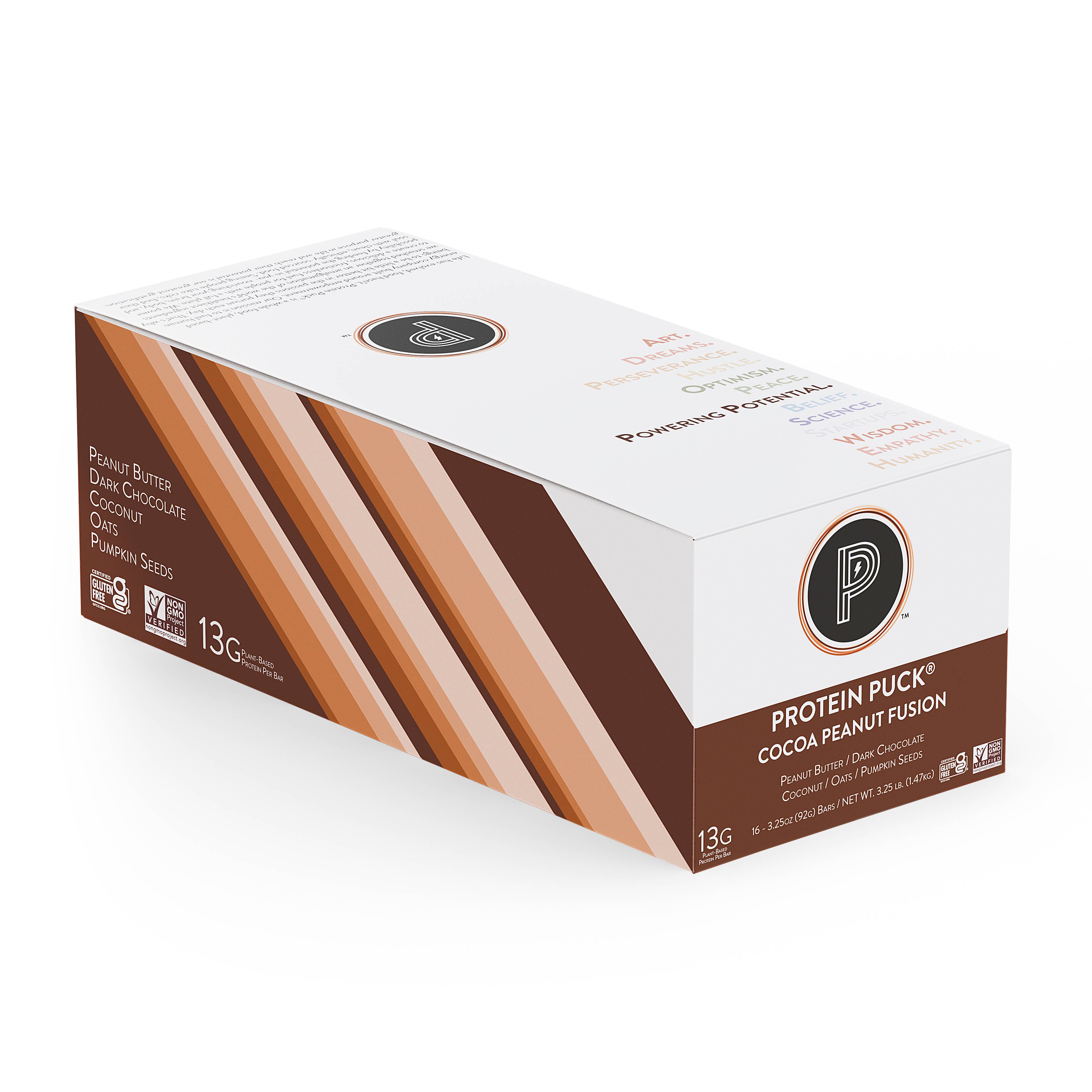 Protein Puck - Wholesale Snack Bar - Cocoa Peanut Fusion (Peanut Butter, Chocolate) (16 - 3.25oz Bars)8