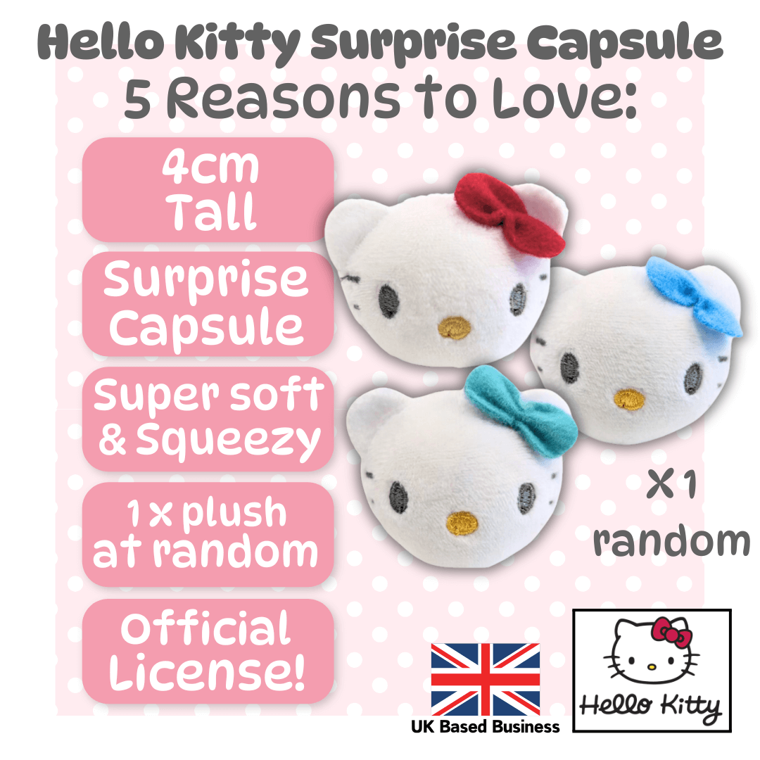 Baby Republic – wholesale Stuffed/plush toy – Kids & baby – 4cm Hello Kitty Squeezy Soft Plush Toy in Surprise Blind Capsule1