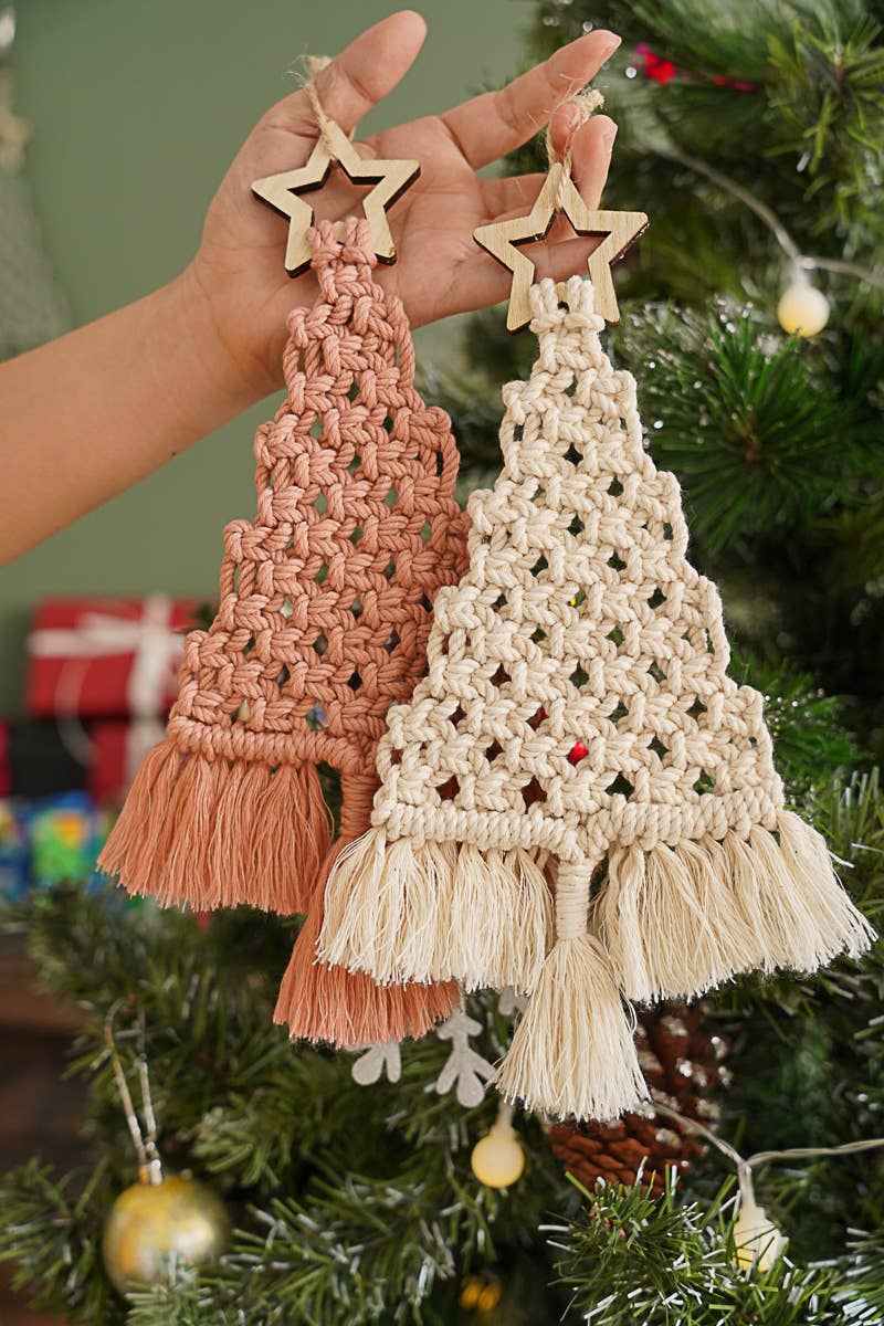 BeanDaikon - Wholesale Christmas Decoration - Macrame Christmas Tree Wall Hanging - X057
