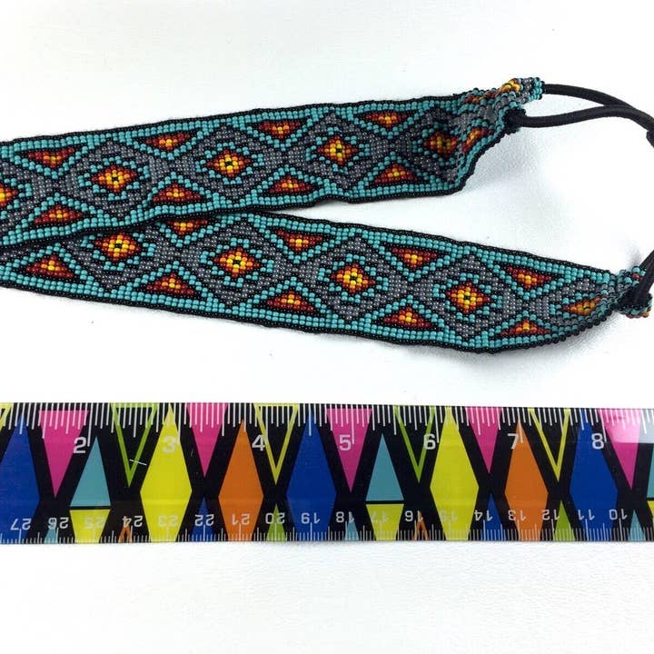 BEADS CORNER – wholesale Barrette – Women’s – Native Style Handcrafted Beaded Multi-Color Stretchable Hair Band/Headband Z54/51