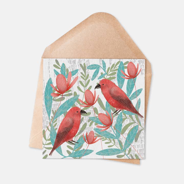 Common Redpoll - Everyday Illustrated Nature Card for wholesale by Ilana Ewing Designs