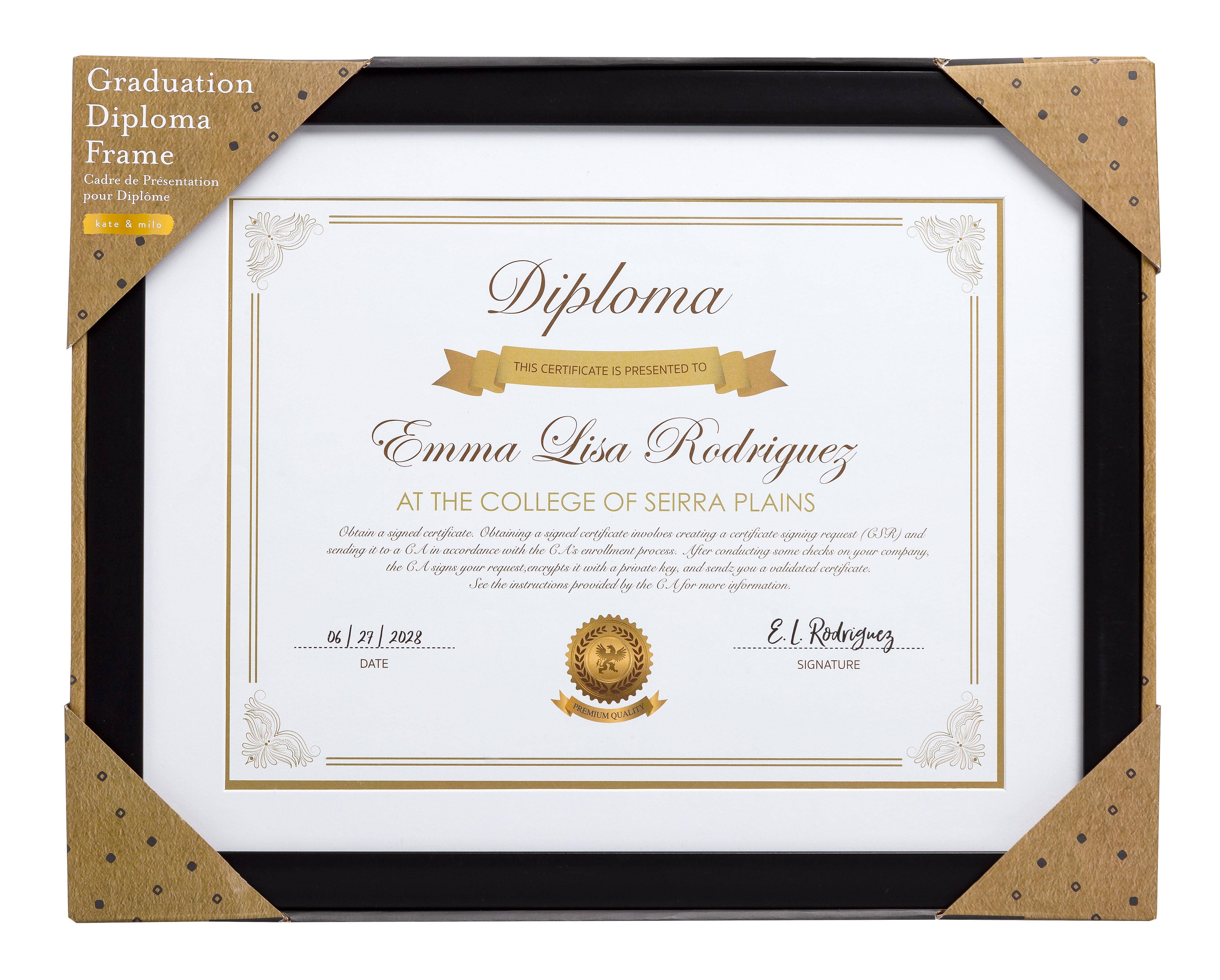 Kate & Milo - Vente Cadres photos - Cadre de diplôme de fin d'études, Cadeaux de remise de diplômes 20257