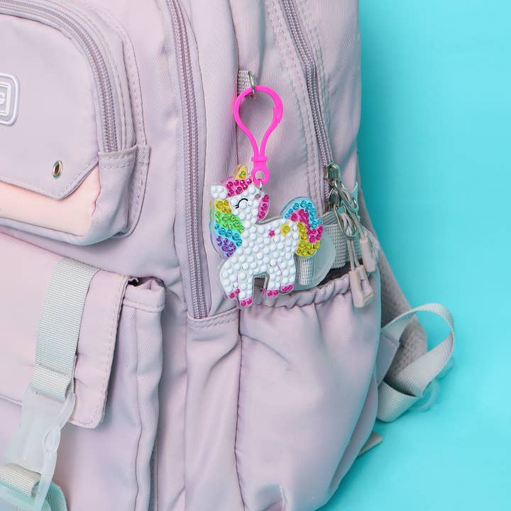 Kitsville - Wholesale DIY craft kit – Child - Adorable Keychains Diamond Art Kit – Unicorn (Set of 15)2