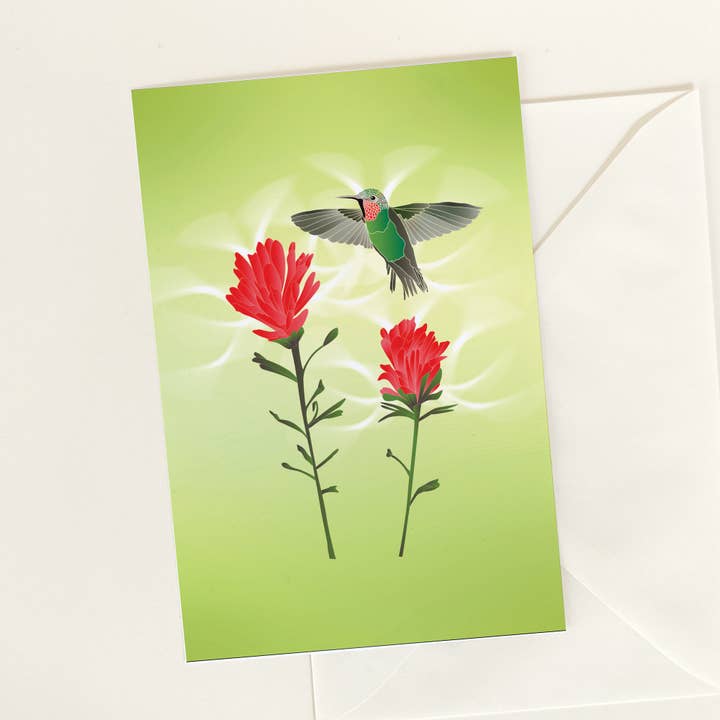 Indian Paintbrush Gift Note & Artcard for wholesale by Gratitude Blooming