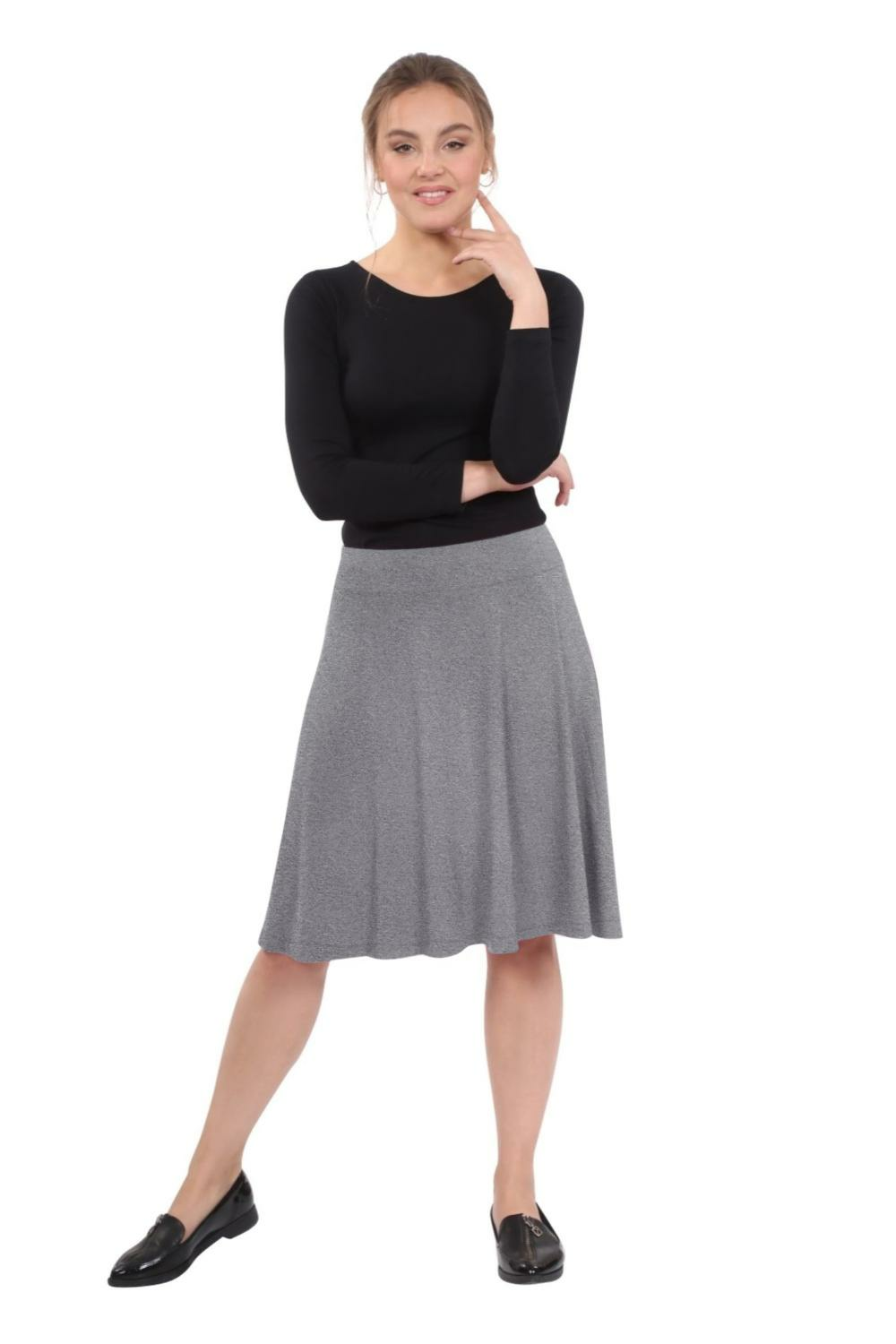 Kosher Casual - Wholesale Skirt - Women's - Knee Length Skater Skirt with Full A-line Cut for Women4
