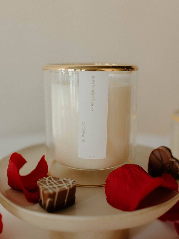 Champagne 13oz Candle for wholesale by 168 Candles Studio