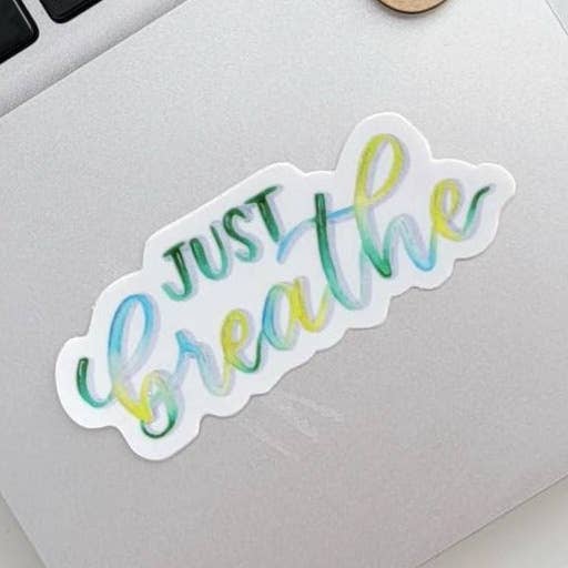 Just Breathe Sticker for wholesale by Jen Writes This LLC
