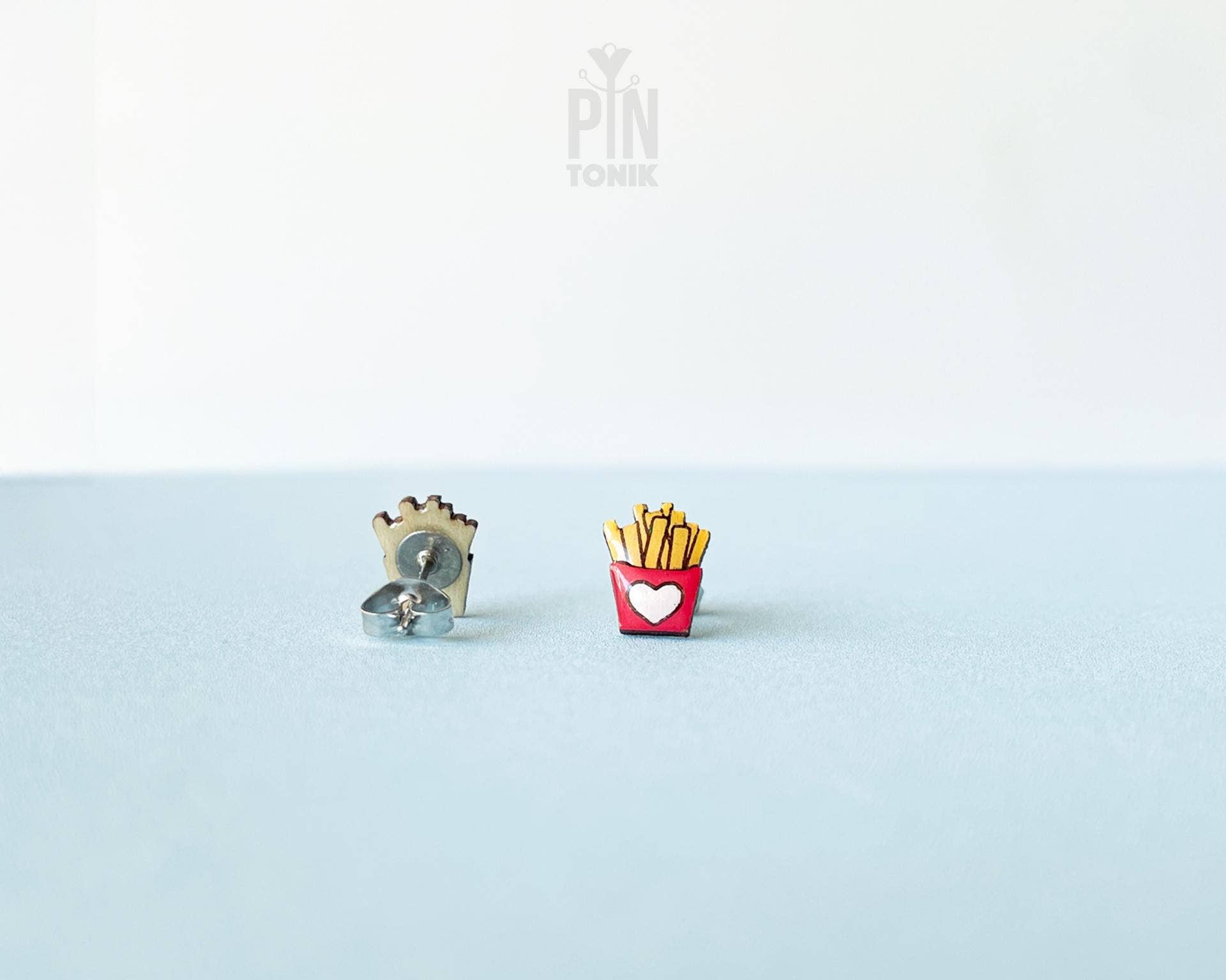 PinTonik - Wholesale Stud/Post Earrings - French Fries Earrings - Foodie Gift - Snack Jewelry3