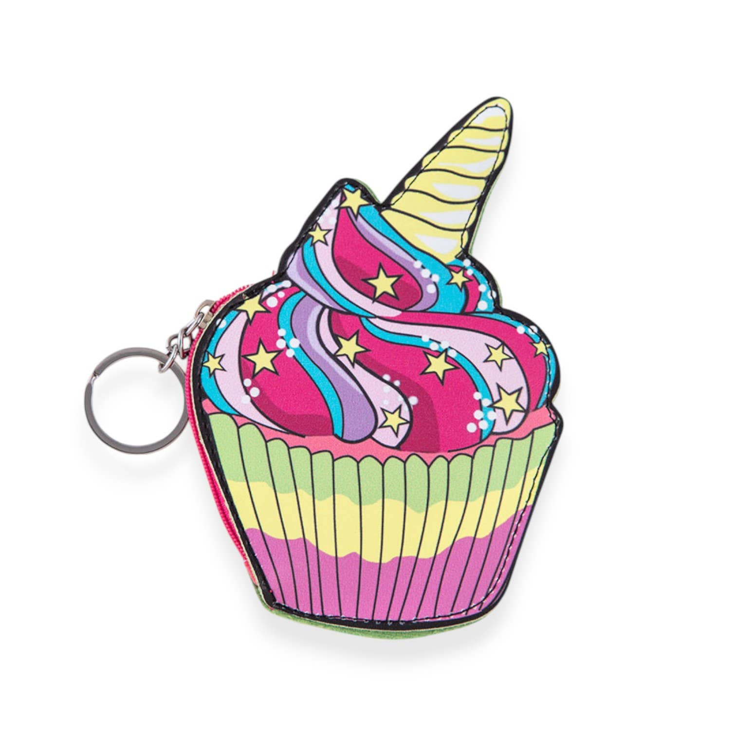 Pink Multi Unicorn Cupcake Coin Pouch Key Chain for wholesale on Faire0