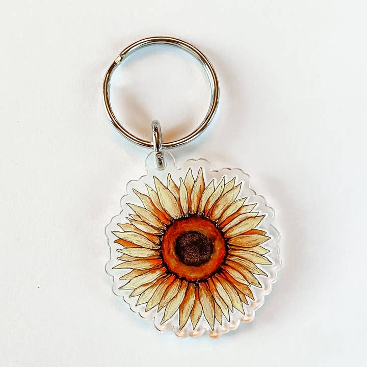 Sunflower Keychain for wholesale by Sticker Girl