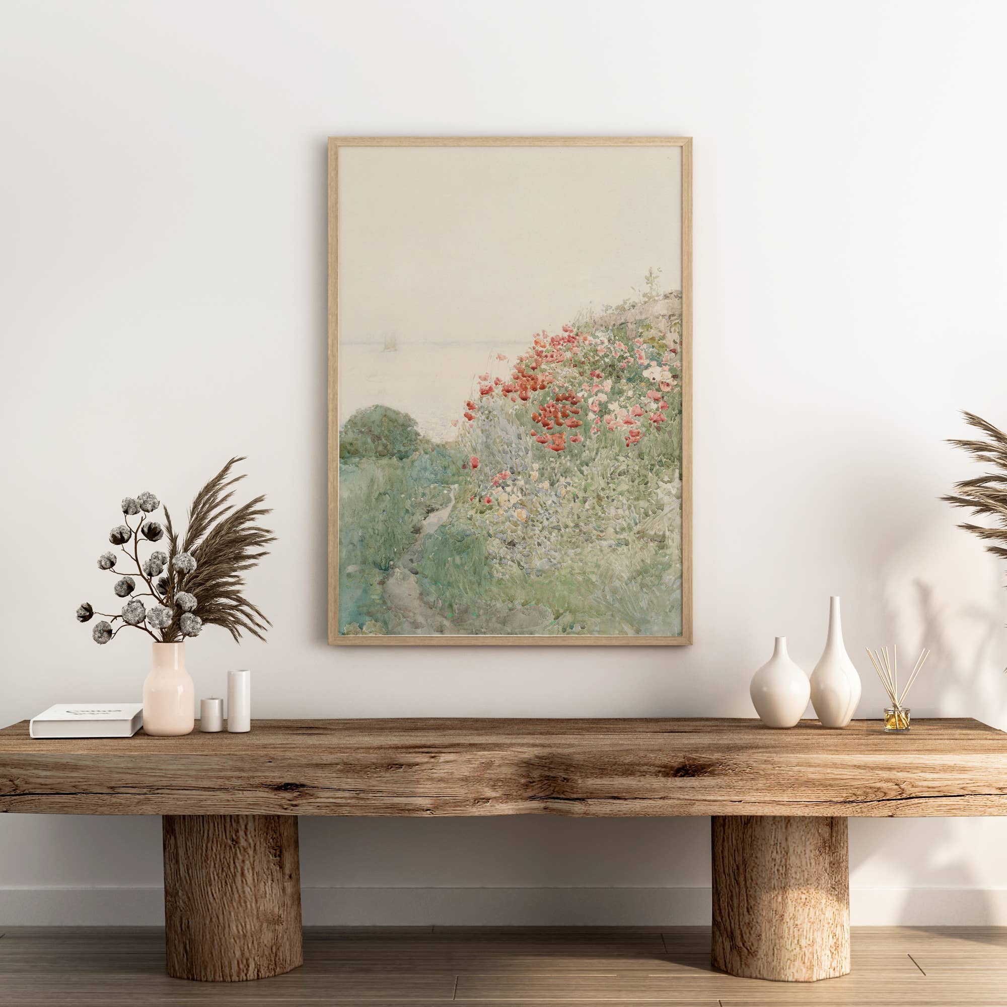 Sugar & Canvas – wholesale Art print – Vintage Poppy Flower Field Landscape Art Print VP3944