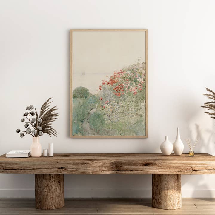 Sugar & Canvas - Wholesale Art print - Vintage Poppy Flower Field Landscape Art Print VP3944