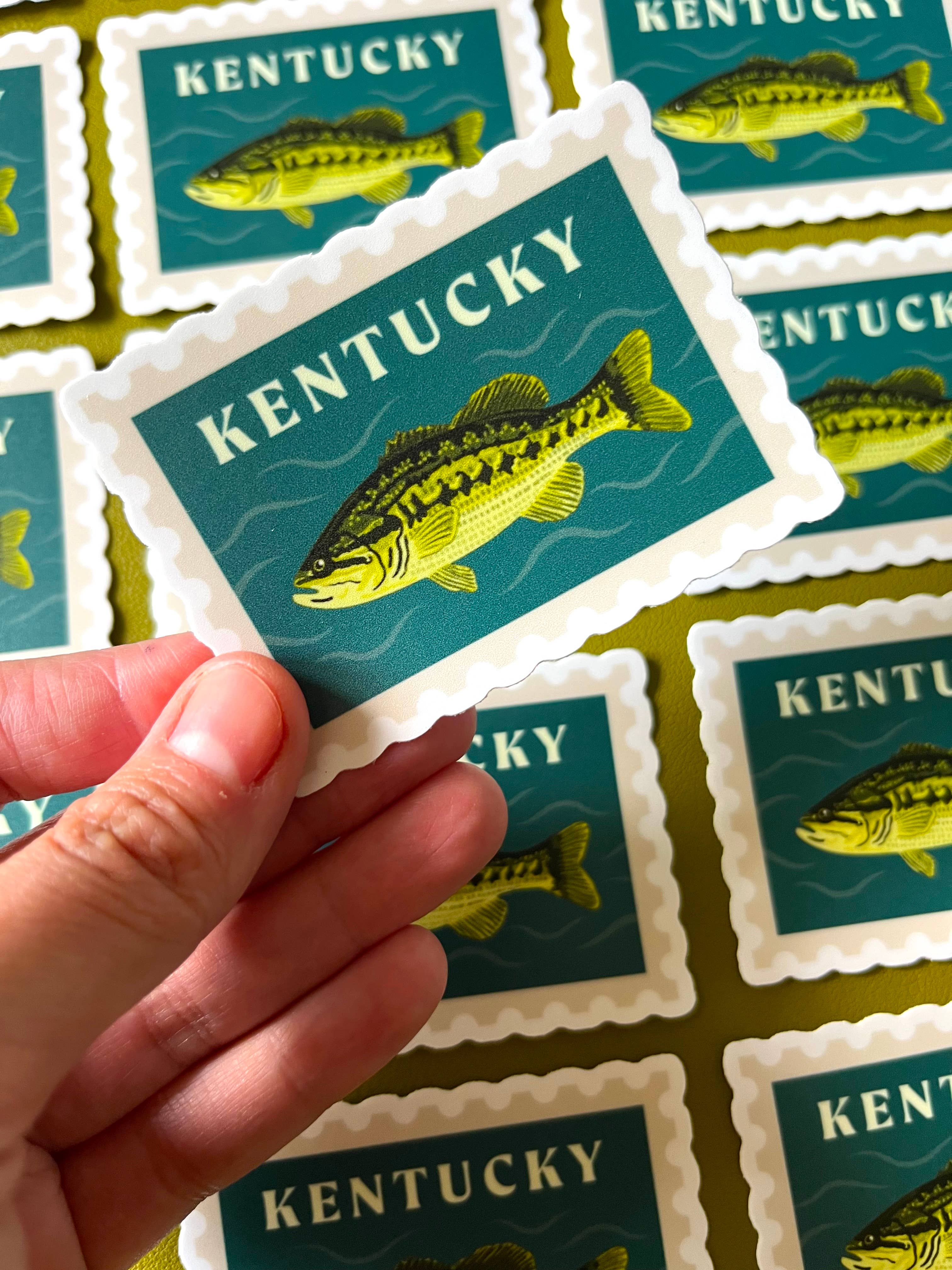Jessica Holly Creative - Wholesale Sticker - Kentucky State Fish Stamp Style Vinyl Sticker, 2.5in 2