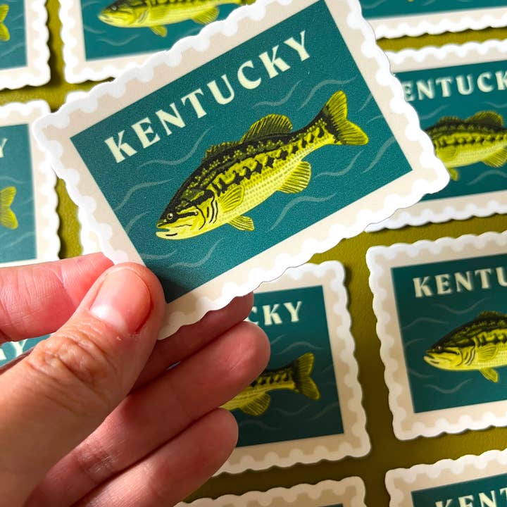 Jessica Holly Creative - Wholesale Sticker - Kentucky State Fish Stamp Style Vinyl Sticker, 2.5in 2