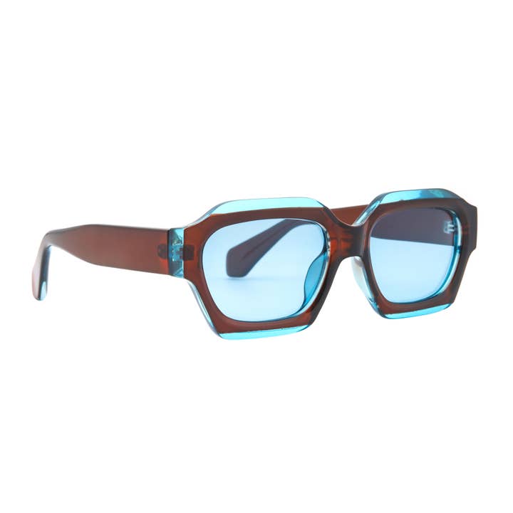 Ryan Simkhai Eyeshop - Venta al por mayor Gafas de sol - Mujer - MONA | Marrón| Azul | Lente azul