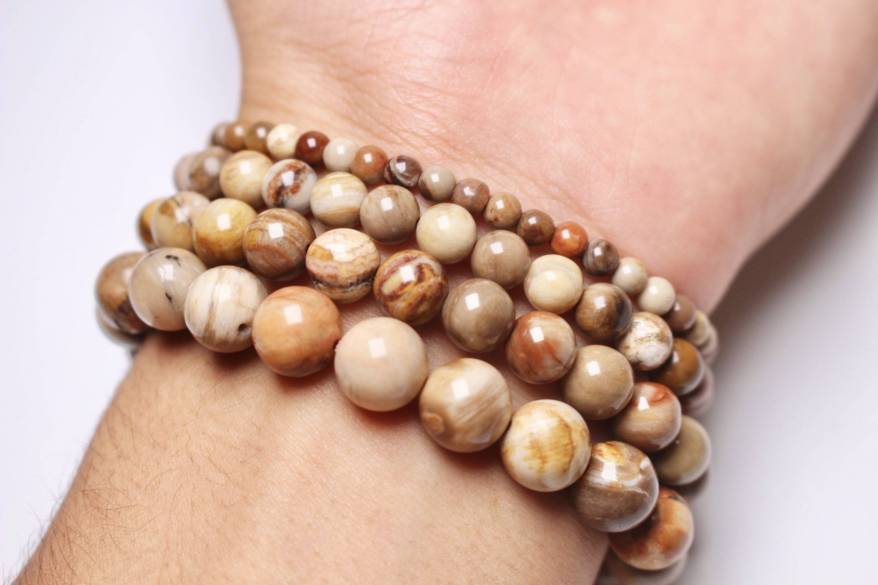 Foliesbijoux - Wholesale Beaded Bracelet - Fossilized wood bracelet A1