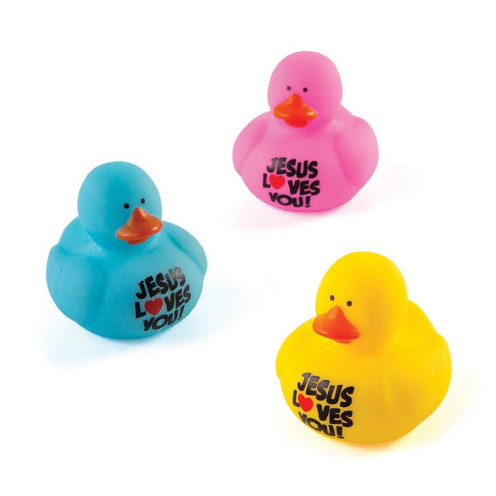 Swanson Christian Products - Wholesale Bath Toy - Baby - Rubber Ducks - Jesus Loves Me - Pack 120