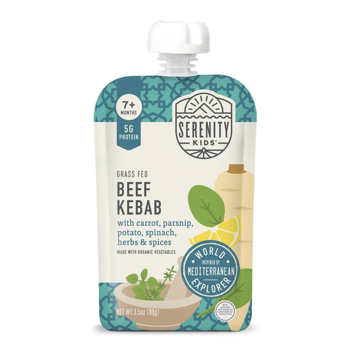 Beef Kebab with Organic Vegetables, Herbs & Spices (12 Pouches) for wholesale by Serenity Kids